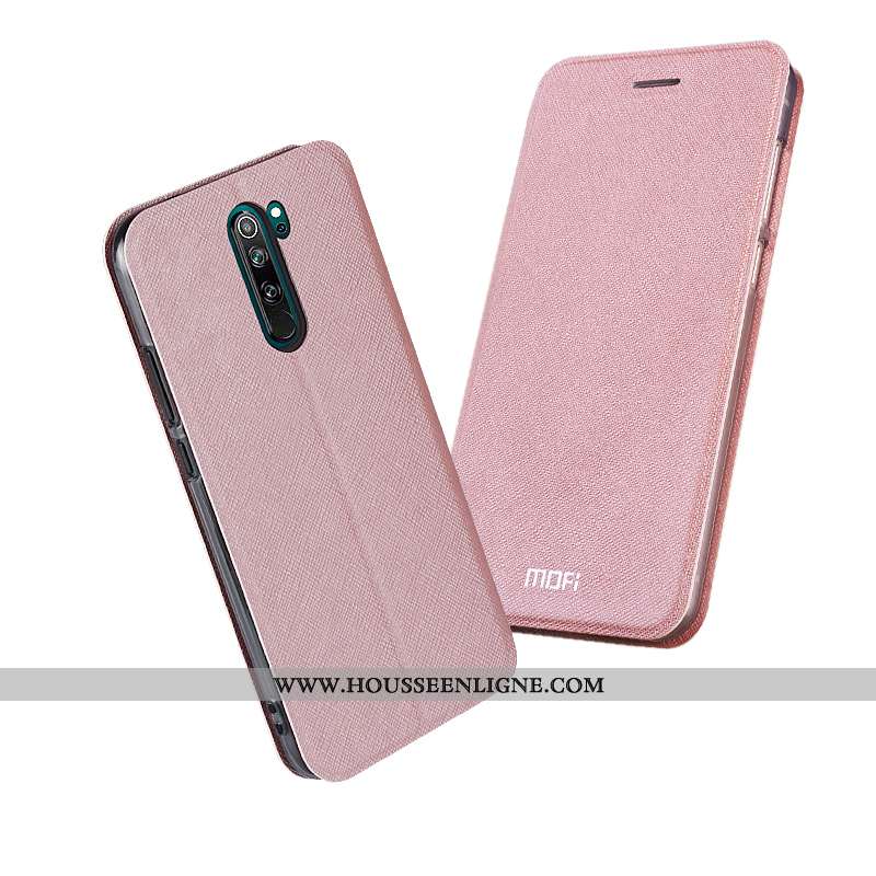 Coque Xiaomi Redmi Note 8 Pro Cuir Silicone Téléphone Portable Rose Rouge Incassable