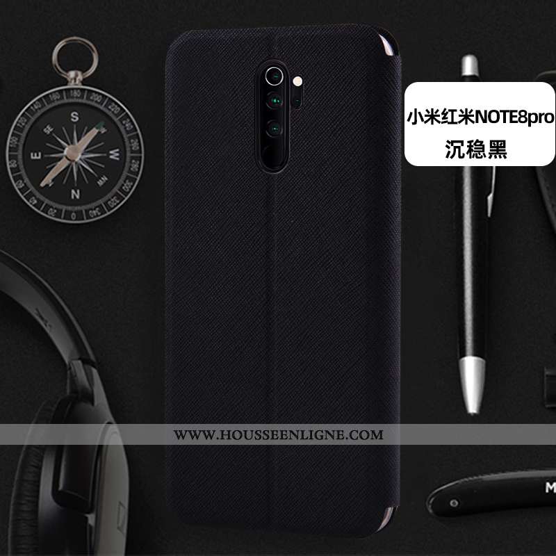 Coque Xiaomi Redmi Note 8 Pro Cuir Silicone Téléphone Portable Rose Rouge Incassable