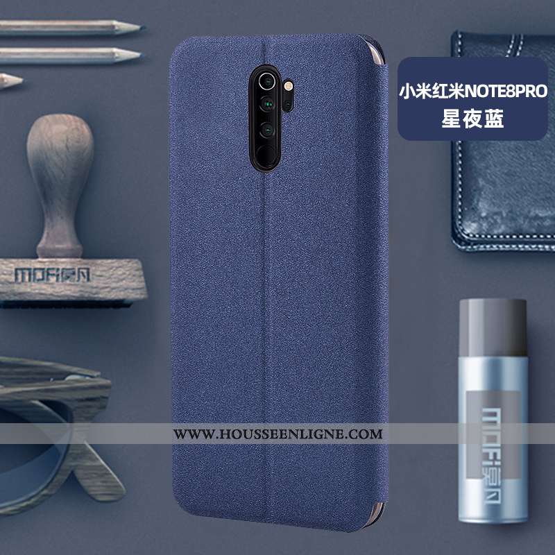 Coque Xiaomi Redmi Note 8 Pro Cuir Silicone Téléphone Portable Rose Rouge Incassable