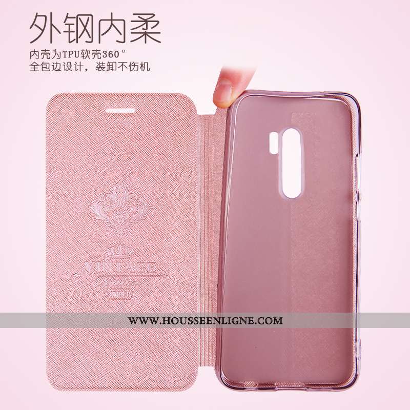 Coque Xiaomi Redmi Note 8 Pro Cuir Silicone Téléphone Portable Rose Rouge Incassable
