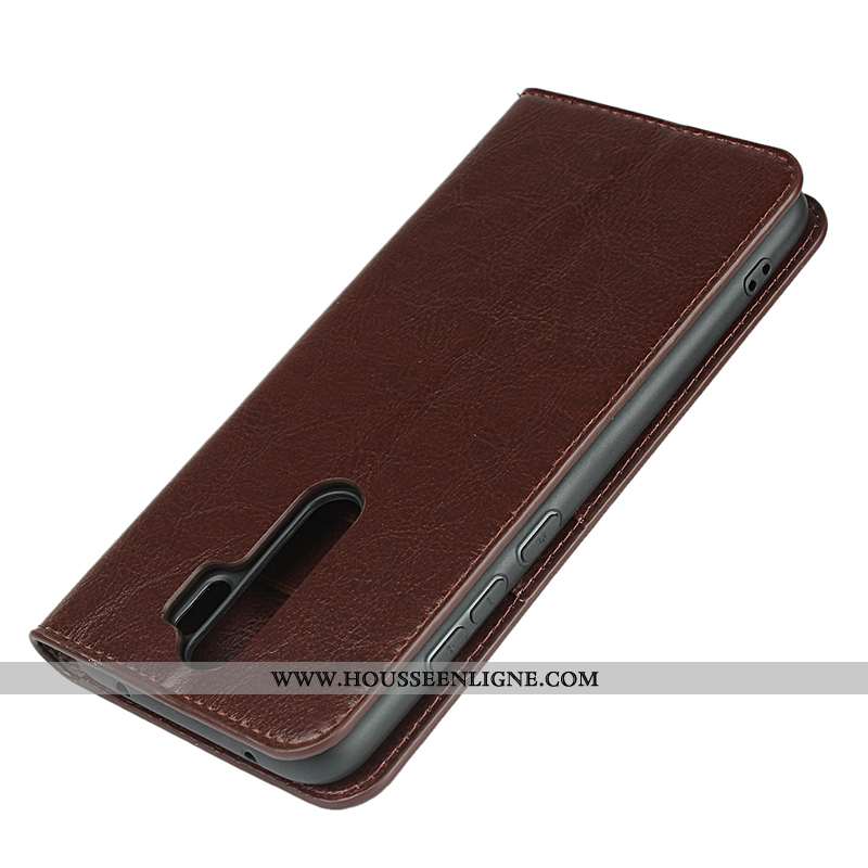 Coque Xiaomi Redmi Note 8 Pro Cuir Véritable Silicone Housse Étui Téléphone Portable Petit Protectio