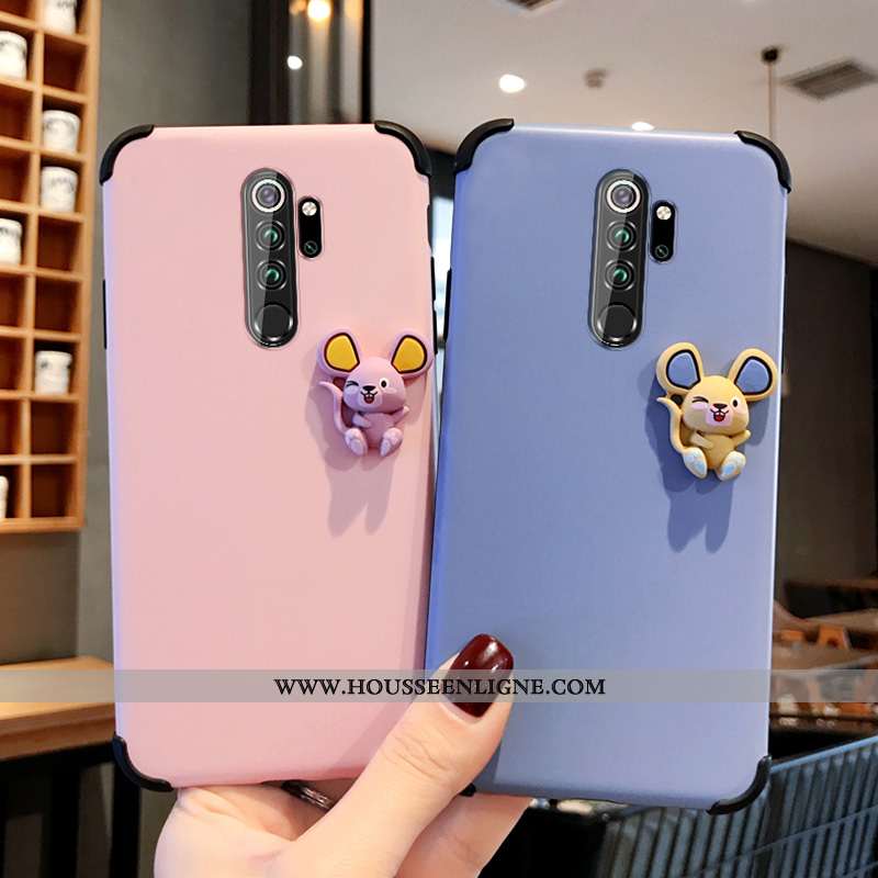 Coque Xiaomi Redmi Note 8 Pro Délavé En Daim Dessin Animé Petit Étui Net Rouge Silicone Légère Bleu