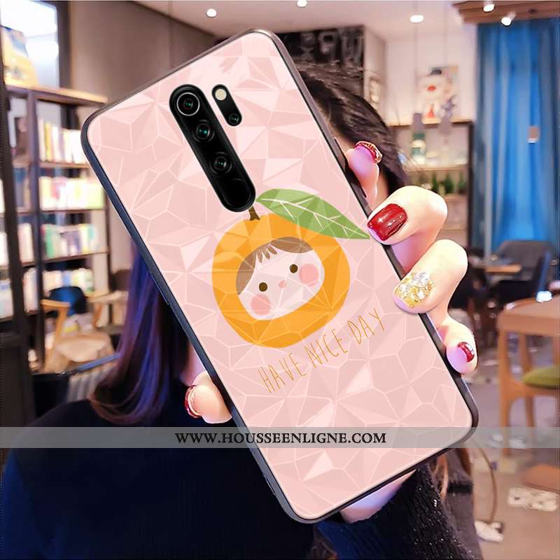 Coque Xiaomi Redmi Note 8 Pro Modèle Fleurie Rouge Téléphone Portable Losange Frais Petit Rose