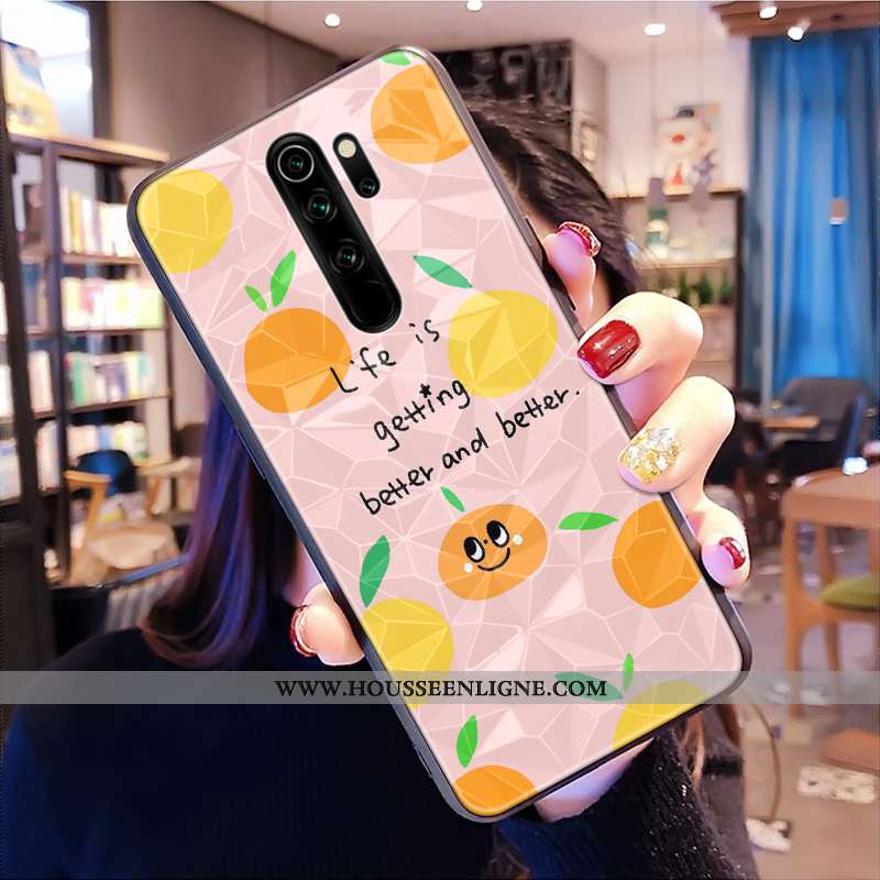 Coque Xiaomi Redmi Note 8 Pro Modèle Fleurie Rouge Téléphone Portable Losange Frais Petit Rose