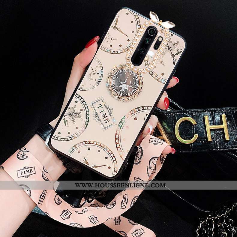 Coque Xiaomi Redmi Note 8 Pro Personnalité Fluide Doux Difficile Protection Strass Incassable Blanch