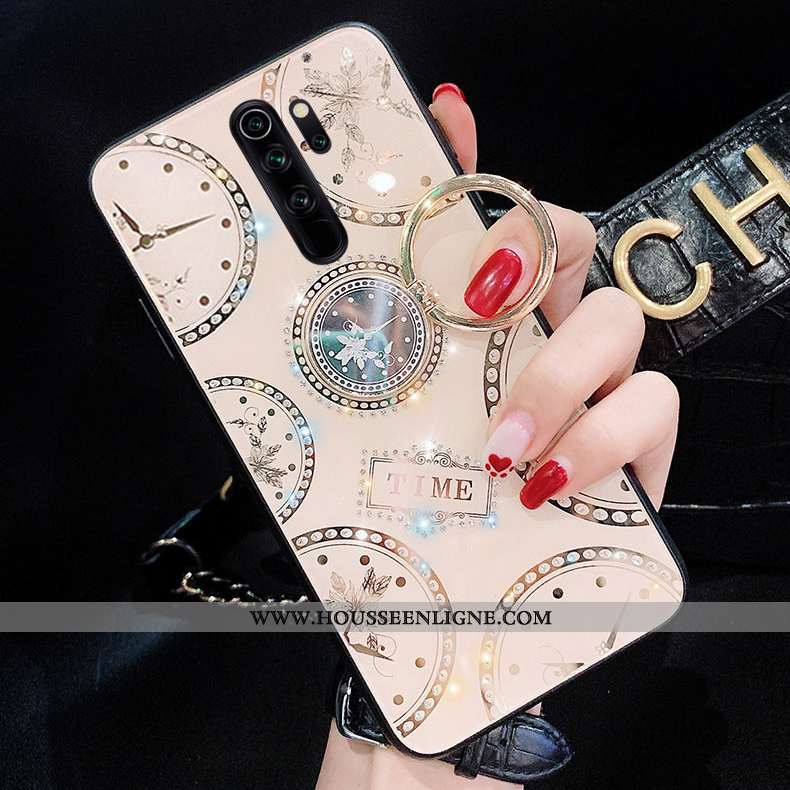 Coque Xiaomi Redmi Note 8 Pro Personnalité Fluide Doux Difficile Protection Strass Incassable Blanch
