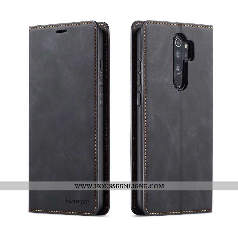Coque Xiaomi Redmi Note 8 Pro Portefeuille Cuir Fluide Doux Rouge Housse Tout Compris
