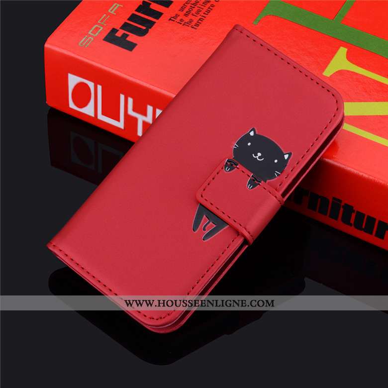Coque Xiaomi Redmi Note 8 Pro Protection Dessin Animé Étui Téléphone Portable Rose Cuir