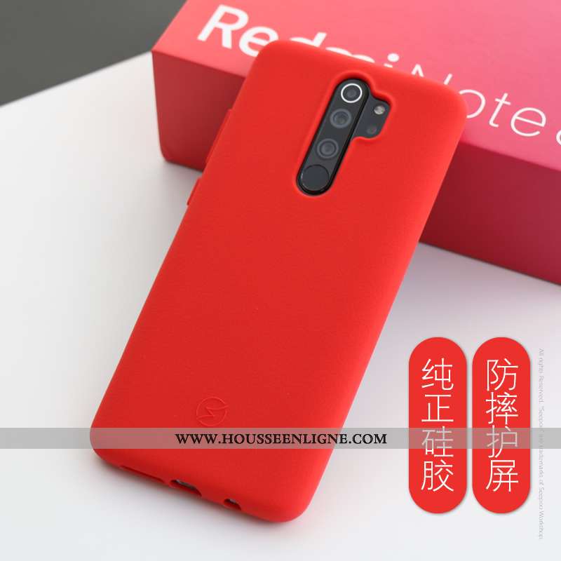 Coque Xiaomi Redmi Note 8 Pro Silicone Épaissir Rouge Téléphone Portable Étui Tout Compris Antidérap
