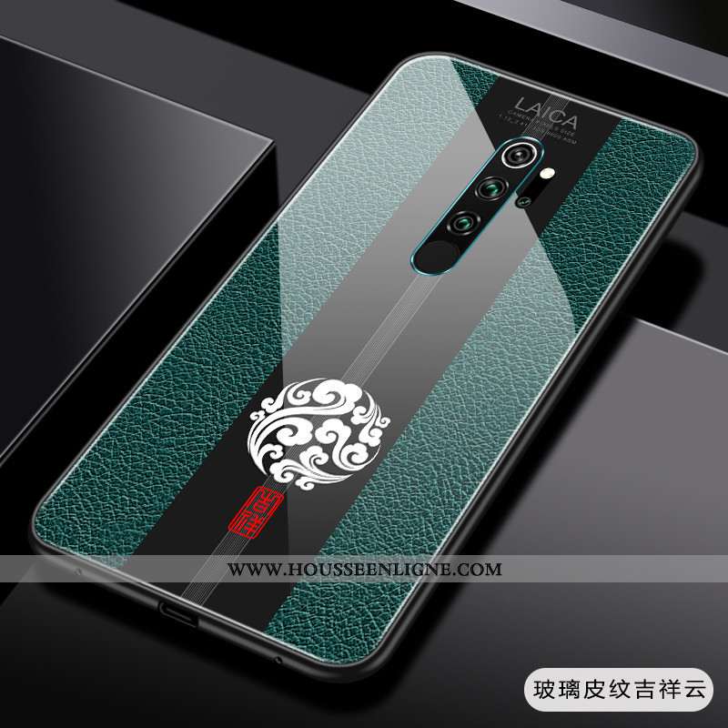 Coque Xiaomi Redmi Note 8 Pro Ultra Tendance Rouge Personnalité Délavé En Daim Business Légère Verte