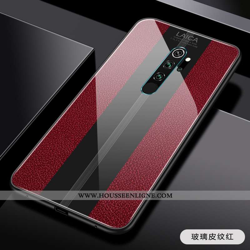 Coque Xiaomi Redmi Note 8 Pro Ultra Tendance Rouge Personnalité Délavé En Daim Business Légère Verte