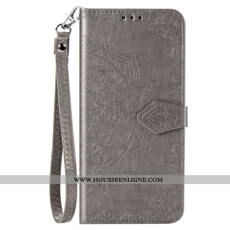 Coque Xiaomi Redmi Note 8t Cuir Protection Étui Téléphone Portable Housse Incassable Gris