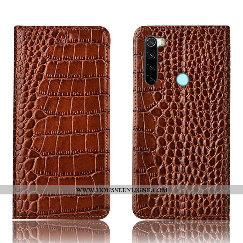 Coque Xiaomi Redmi Note 8t Protection Cuir Véritable Rouge Téléphone Portable Petit Étui Tout Compri