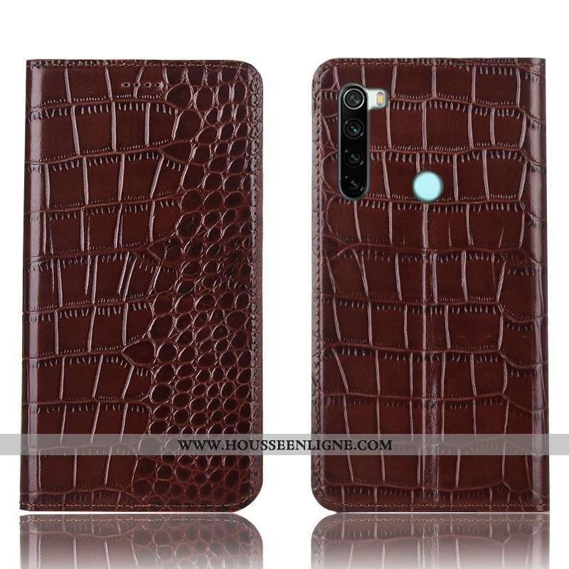 Coque Xiaomi Redmi Note 8t Protection Cuir Véritable Rouge Téléphone Portable Petit Étui Tout Compri