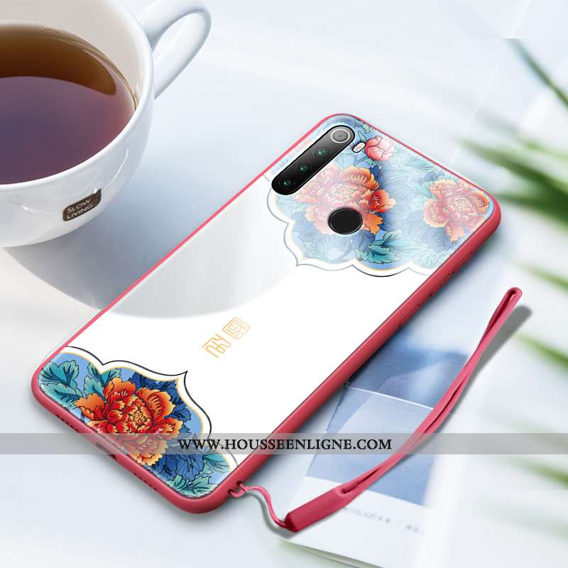 Coque Xiaomi Redmi Note 8t Silicone Protection Rouge Style Chinois Verre Vert Téléphone Portable Ver