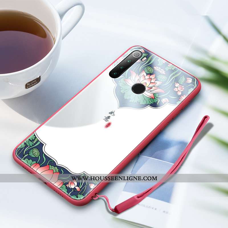 Coque Xiaomi Redmi Note 8t Silicone Protection Rouge Style Chinois Verre Vert Téléphone Portable Ver