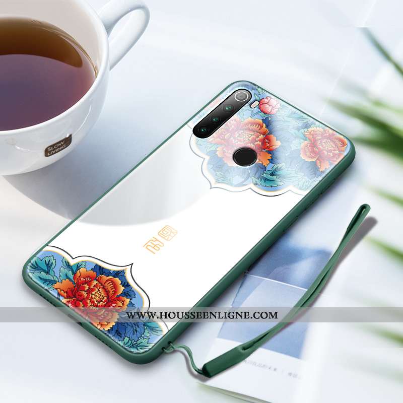 Coque Xiaomi Redmi Note 8t Silicone Protection Rouge Style Chinois Verre Vert Téléphone Portable Ver