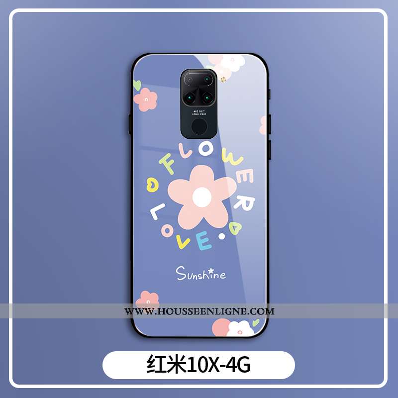 Coque Xiaomi Redmi Note 9 Créatif Mode Petit Verre Rouge Étui Bleu