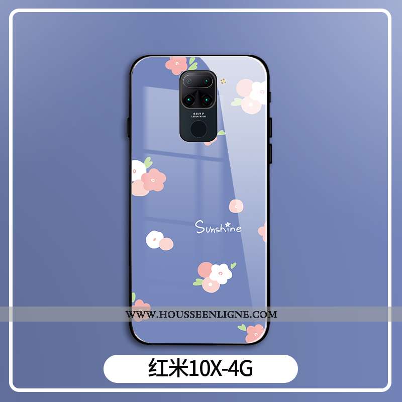 Coque Xiaomi Redmi Note 9 Créatif Mode Petit Verre Rouge Étui Bleu