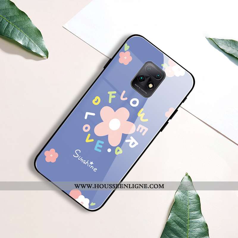 Coque Xiaomi Redmi Note 9 Créatif Mode Petit Verre Rouge Étui Bleu