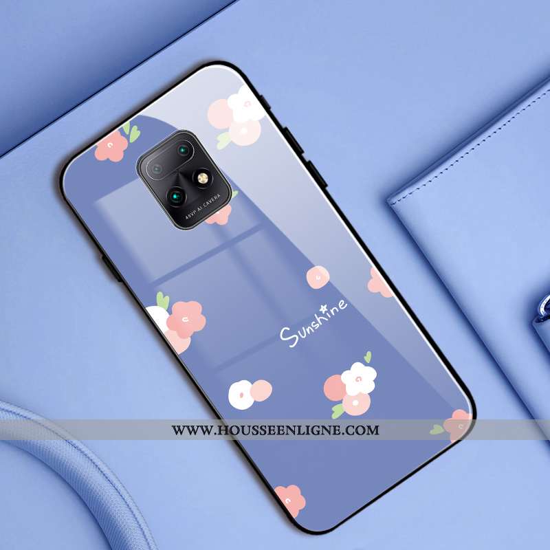 Coque Xiaomi Redmi Note 9 Créatif Mode Petit Verre Rouge Étui Bleu