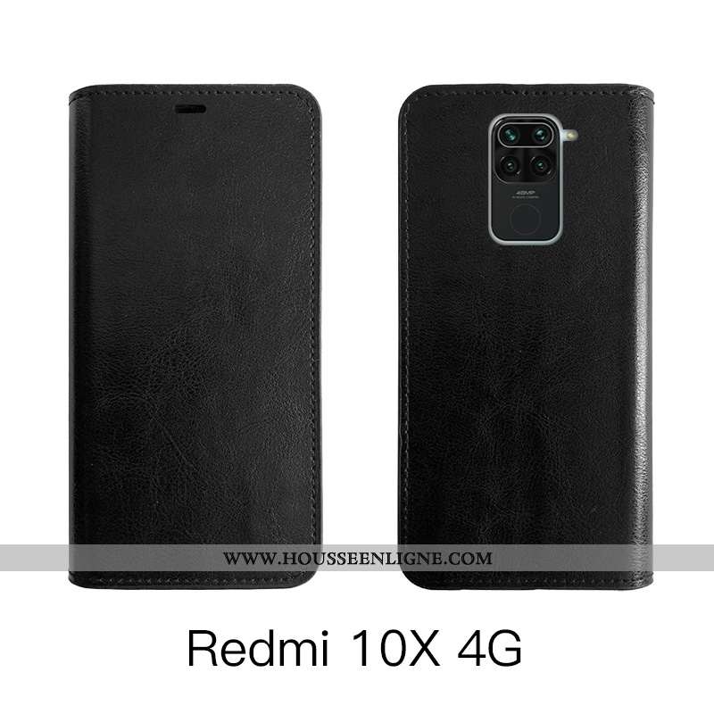 Coque Xiaomi Redmi Note 9 Cuir Véritable Cuir Téléphone Portable Tout Compris Étui Bovins Marron