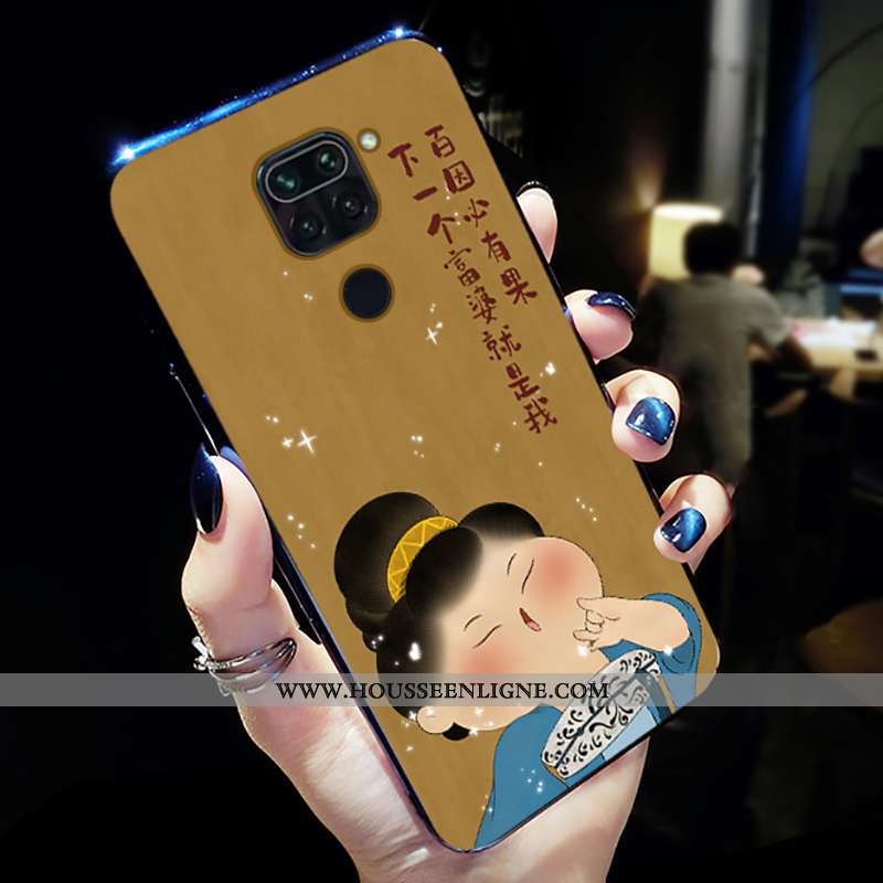 Coque Xiaomi Redmi Note 9 Fluide Doux Silicone Légère Frais Jaune Simple Délavé En Daim