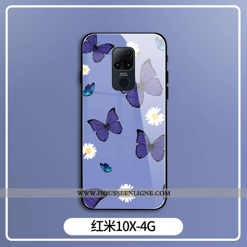 Coque Xiaomi Redmi Note 9 Personnalité Créatif Papillon Petit Téléphone Portable Violet Net Rouge