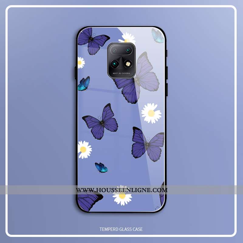 Coque Xiaomi Redmi Note 9 Personnalité Créatif Papillon Petit Téléphone Portable Violet Net Rouge