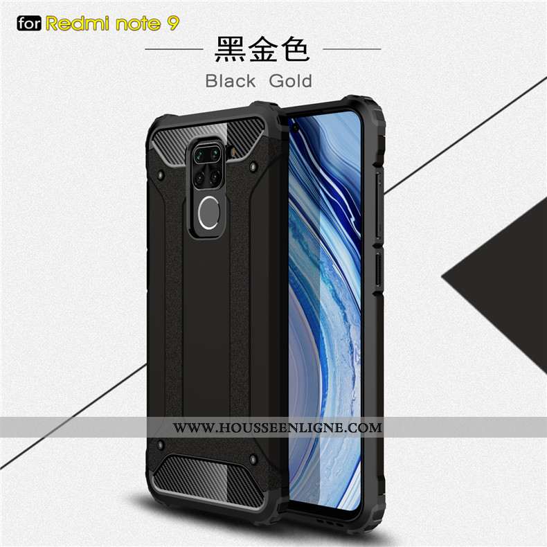 Coque Xiaomi Redmi Note 9 Personnalité Créatif Rouge Magnétisme Protection Difficile Étui Noir