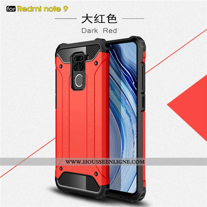 Coque Xiaomi Redmi Note 9 Personnalité Créatif Rouge Magnétisme Protection Difficile Étui Noir