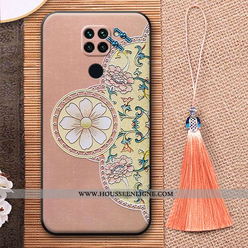 Coque Xiaomi Redmi Note 9 Personnalité Tendance À Franges Petit Fluide Doux Rouge Rose