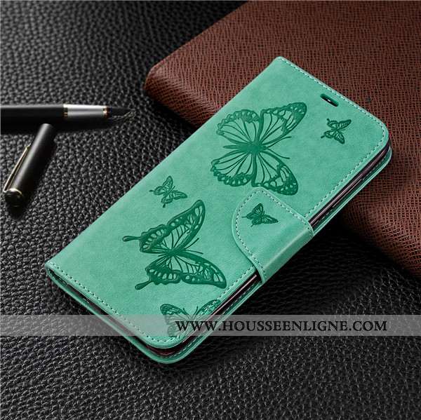Coque Xiaomi Redmi Note 9 Pro Cuir Protection Rouge Étui Tout Compris Téléphone Portable Vert Verte