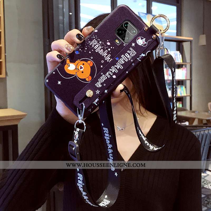 Coque Xiaomi Redmi Note 9 Pro Fluide Doux Silicone Étui Tout Compris Ornements Suspendus Incassable 