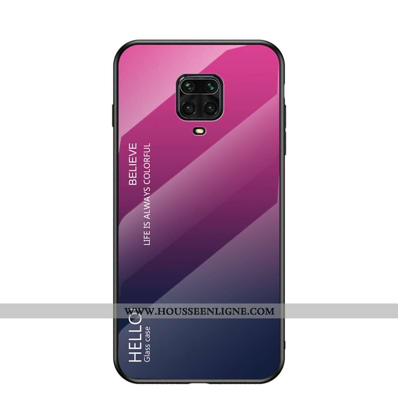 Coque Xiaomi Redmi Note 9 Pro Tendance Protection Tout Compris Dégradé Verre Net Rouge Étui