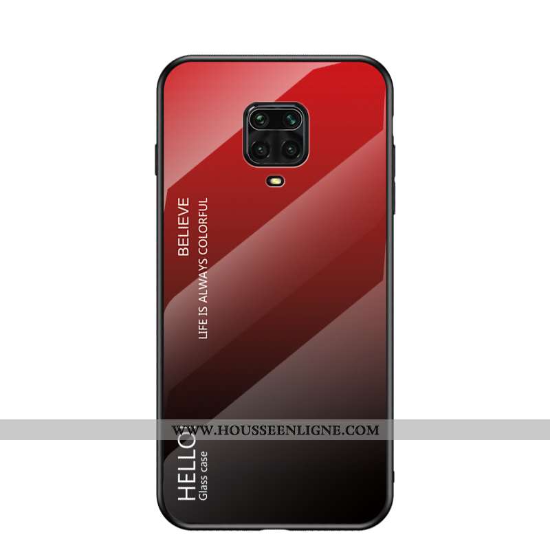 Coque Xiaomi Redmi Note 9 Pro Tendance Protection Tout Compris Dégradé Verre Net Rouge Étui