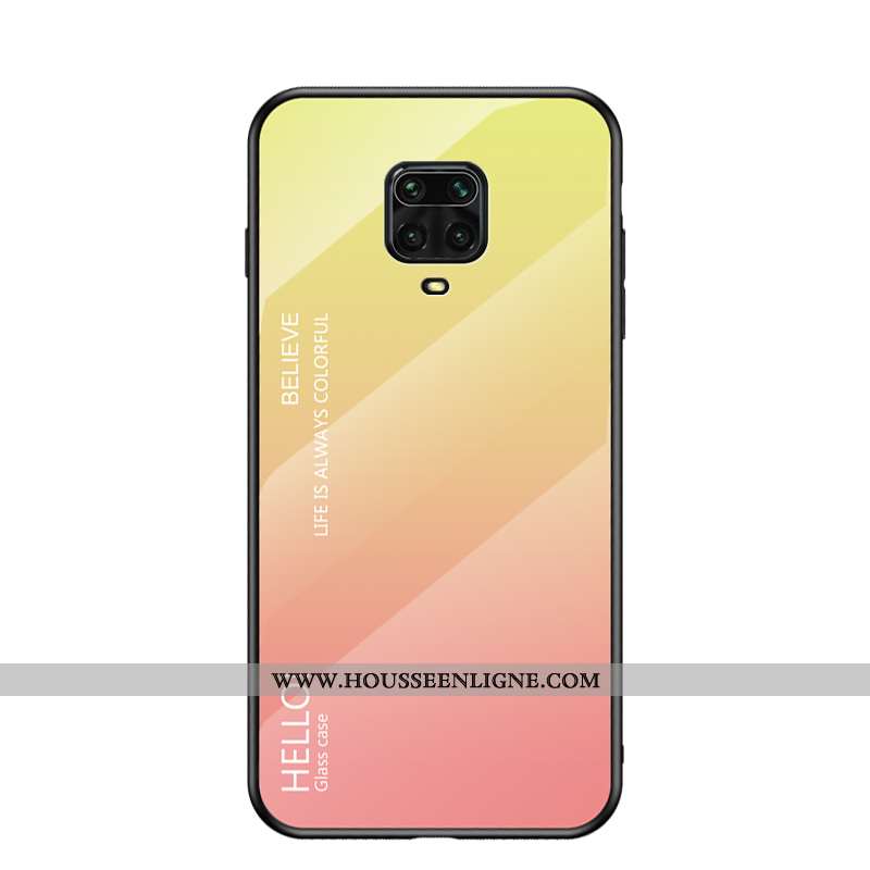 Coque Xiaomi Redmi Note 9 Pro Tendance Protection Tout Compris Dégradé Verre Net Rouge Étui