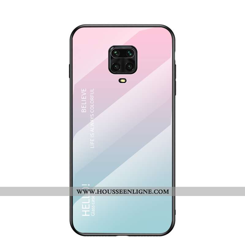 Coque Xiaomi Redmi Note 9 Pro Tendance Protection Tout Compris Dégradé Verre Net Rouge Étui