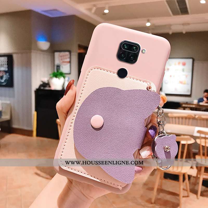Coque Xiaomi Redmi Note 9 Protection Créatif Incassable Tout Compris Rouge Rose Portefeuille