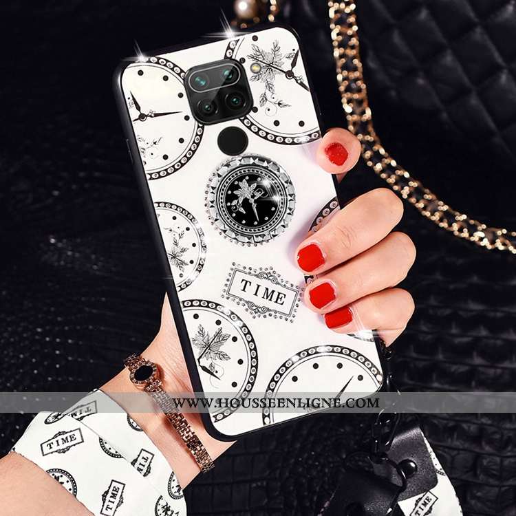 Coque Xiaomi Redmi Note 9 Protection Personnalité Étui Boucle Téléphone Portable Tendance Rouge Doré