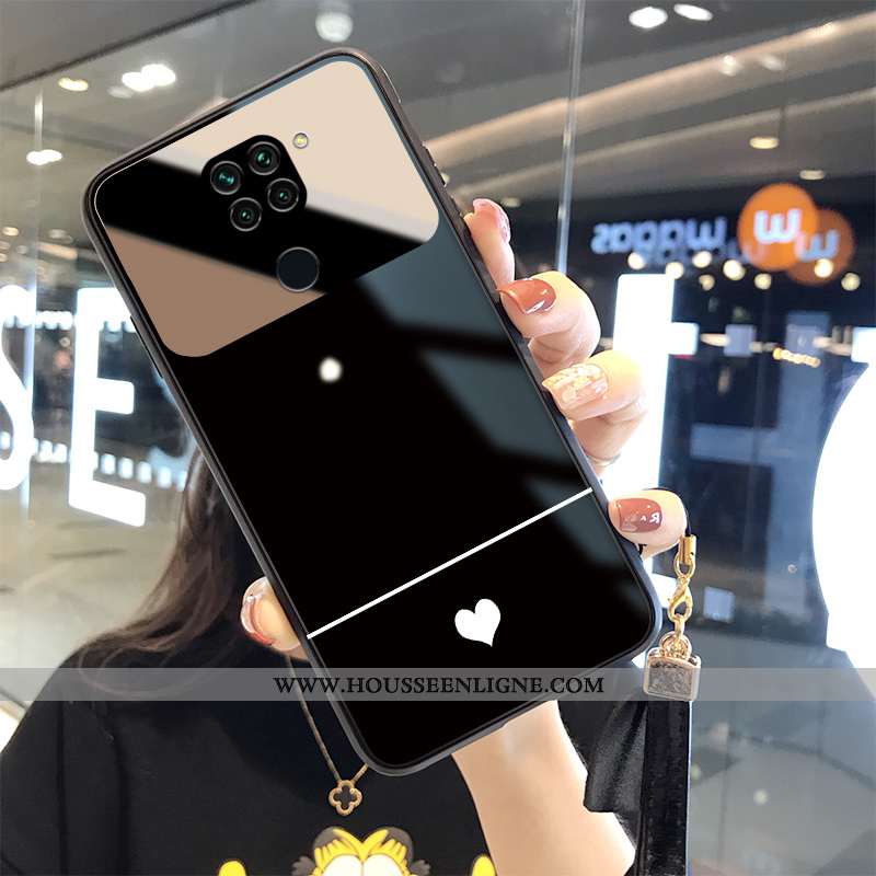 Coque Xiaomi Redmi Note 9 Tendance Mode Étui Tempérer Incassable Amour Miroir Blanche