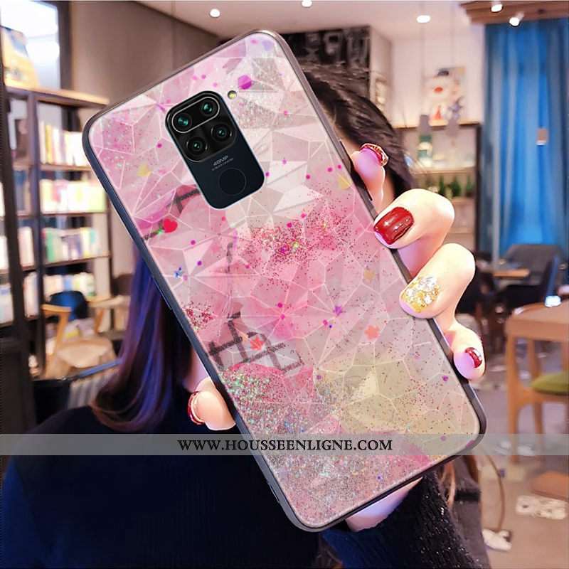 Coque Xiaomi Redmi Note 9 Tendance Modèle Fleurie Net Rouge Petit Losange Rouge Téléphone Portable R