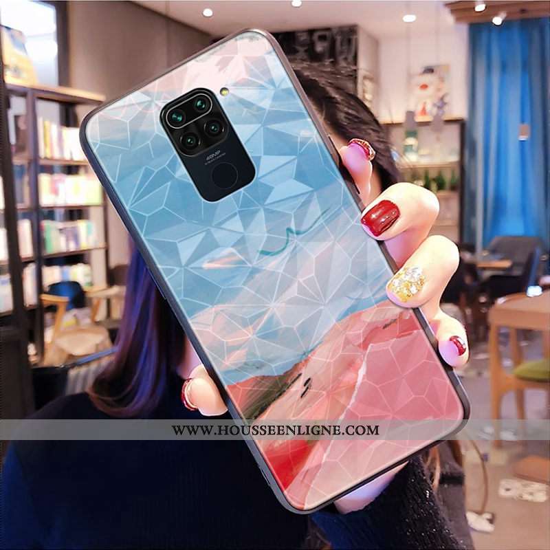 Coque Xiaomi Redmi Note 9 Tendance Modèle Fleurie Net Rouge Petit Losange Rouge Téléphone Portable R