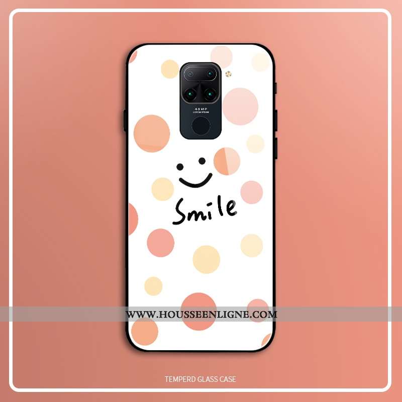 Coque Xiaomi Redmi Note 9 Verre Ultra Difficile Téléphone Portable Étui Fluide Doux Blanche