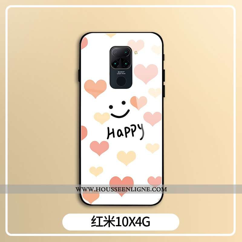 Coque Xiaomi Redmi Note 9 Verre Ultra Difficile Téléphone Portable Étui Fluide Doux Blanche