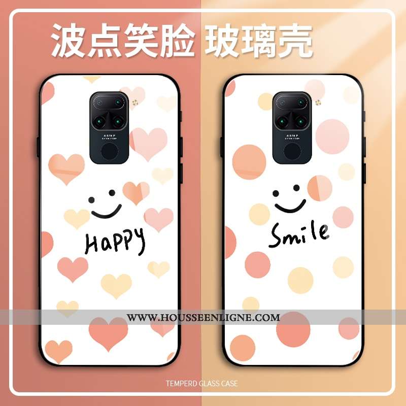 Coque Xiaomi Redmi Note 9 Verre Ultra Difficile Téléphone Portable Étui Fluide Doux Blanche