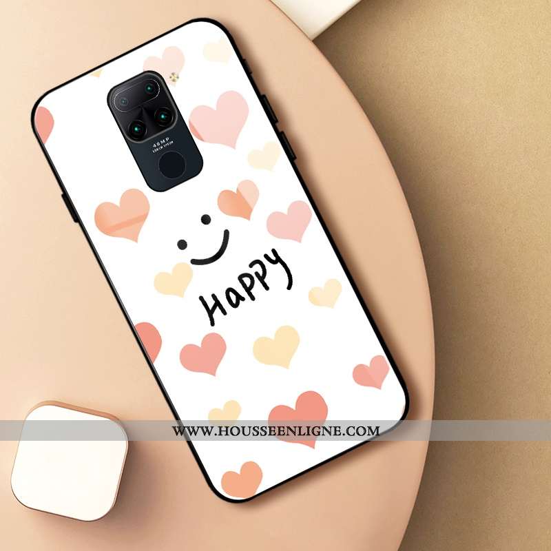 Coque Xiaomi Redmi Note 9 Verre Ultra Difficile Téléphone Portable Étui Fluide Doux Blanche