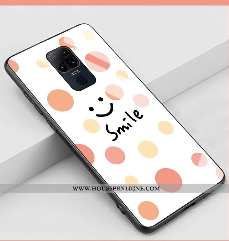 Coque Xiaomi Redmi Note 9 Verre Ultra Difficile Téléphone Portable Étui Fluide Doux Blanche