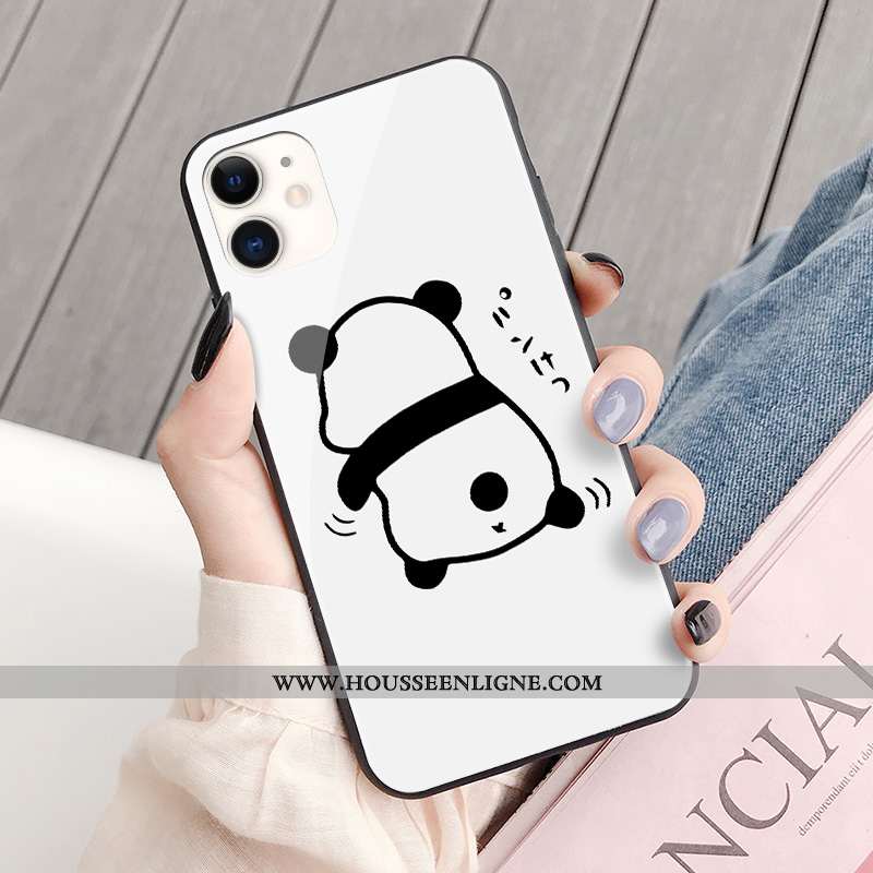 Coque iPhone 11 Charmant Tendance Chat Étui Mode Tout Compris Ours Blanche