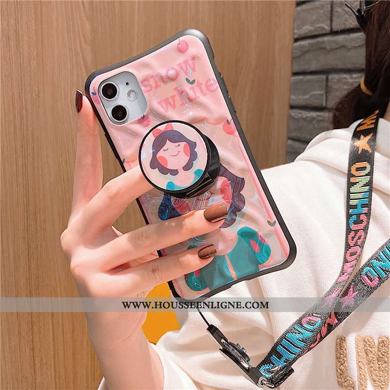 Coque iPhone 11 Charmant Tendance Étui Dimensionnel Personnalité Rose